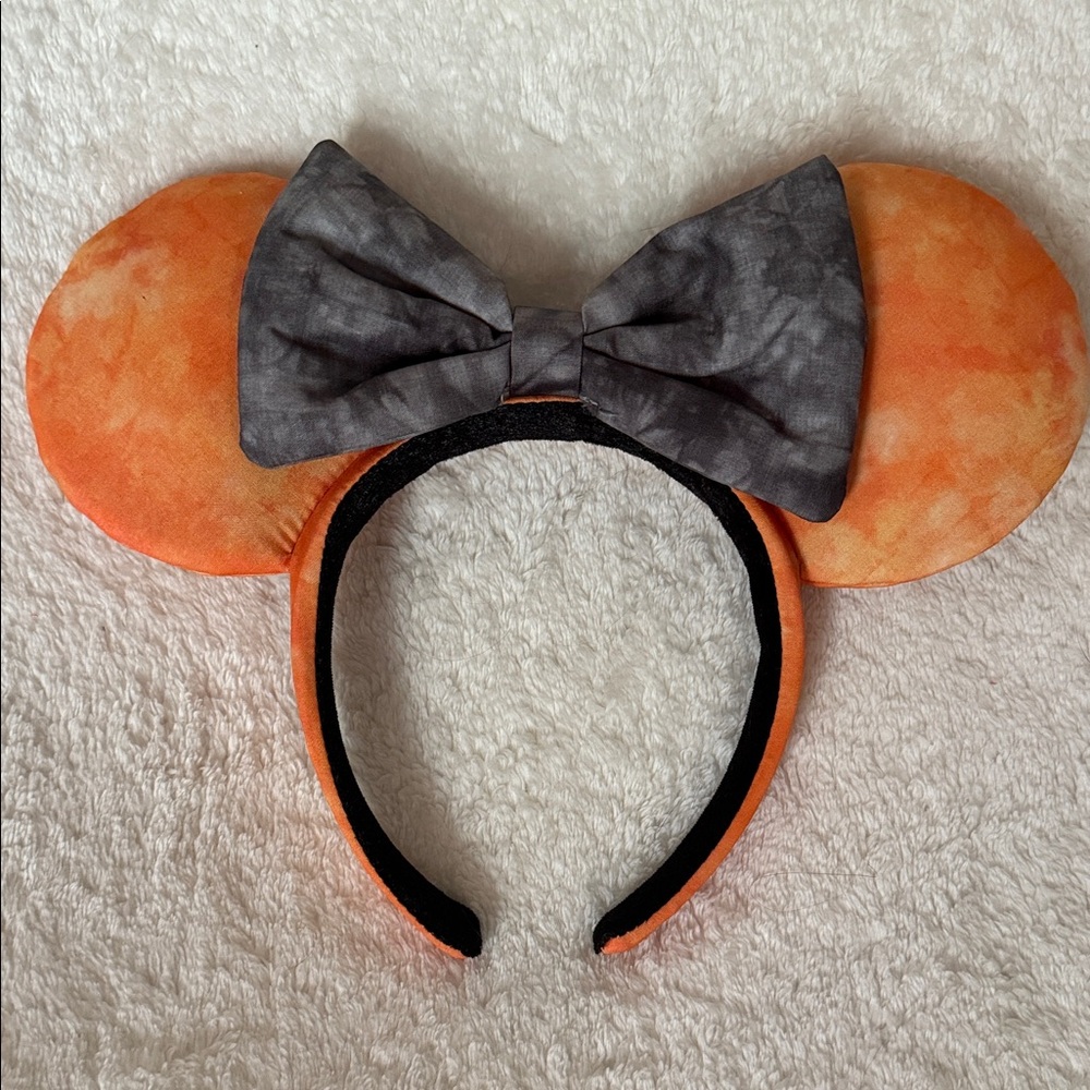 Mickey Ears: Orange and Grey Acid Wash